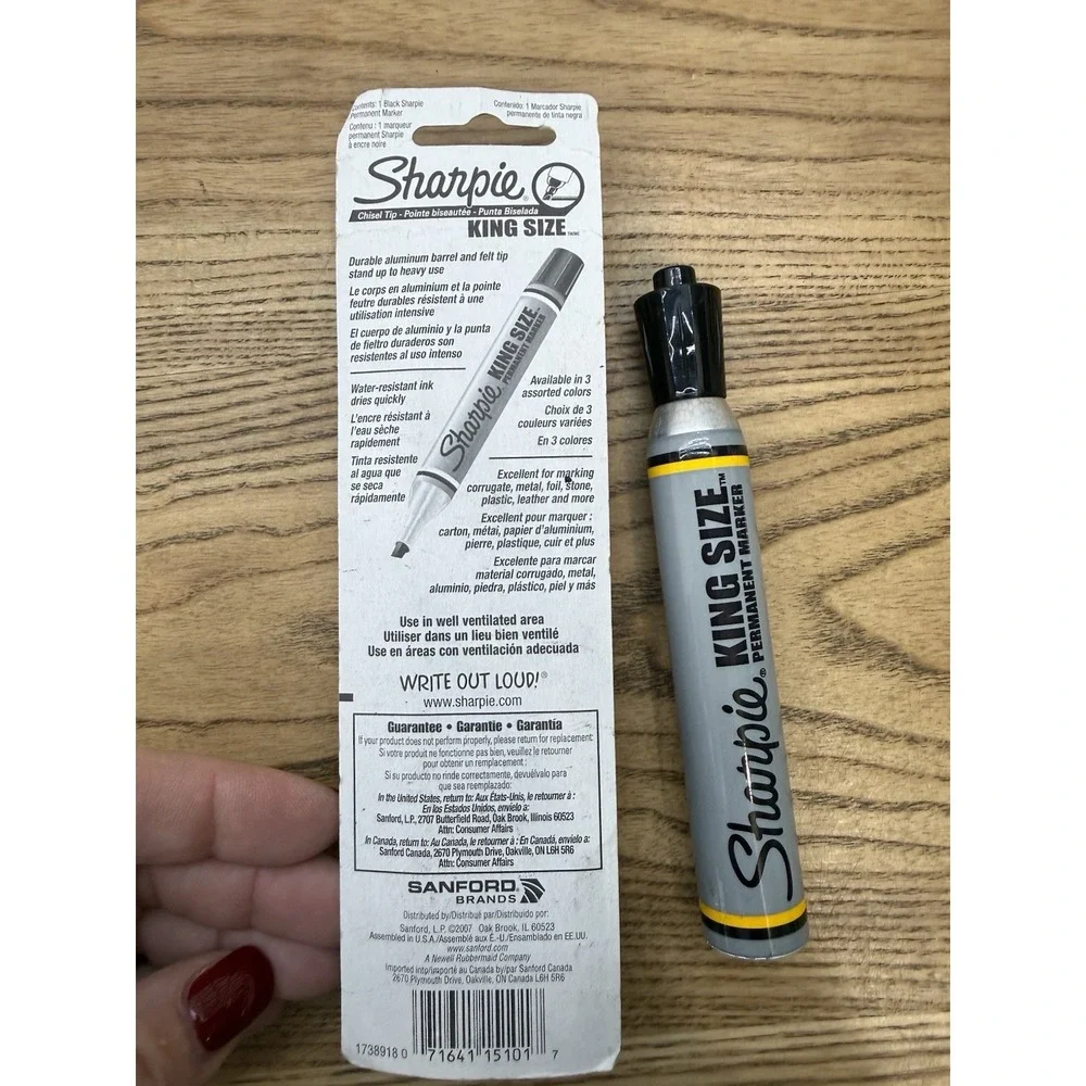 Vintage Sanford Sharpie King Size Permanent Markers Black Metal Barrel Lot of 2